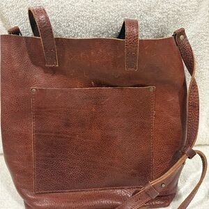 Portland Leather Brown Crossbody Bag with Vintage Patina